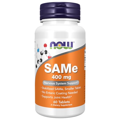 NOW Foods Supplements, SAMe (S-Adenosyl-L-Methionine) 400 mg, Nervous System Support*, 60 Tablets