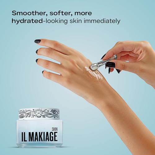 IL MAKIAGE Power Lift Plumping Cream - Vegan Collagen, Retinol, Adenosine - Advanced Anti-Aging & Priming Face Cream with Spatula, 1.69 fl oz
