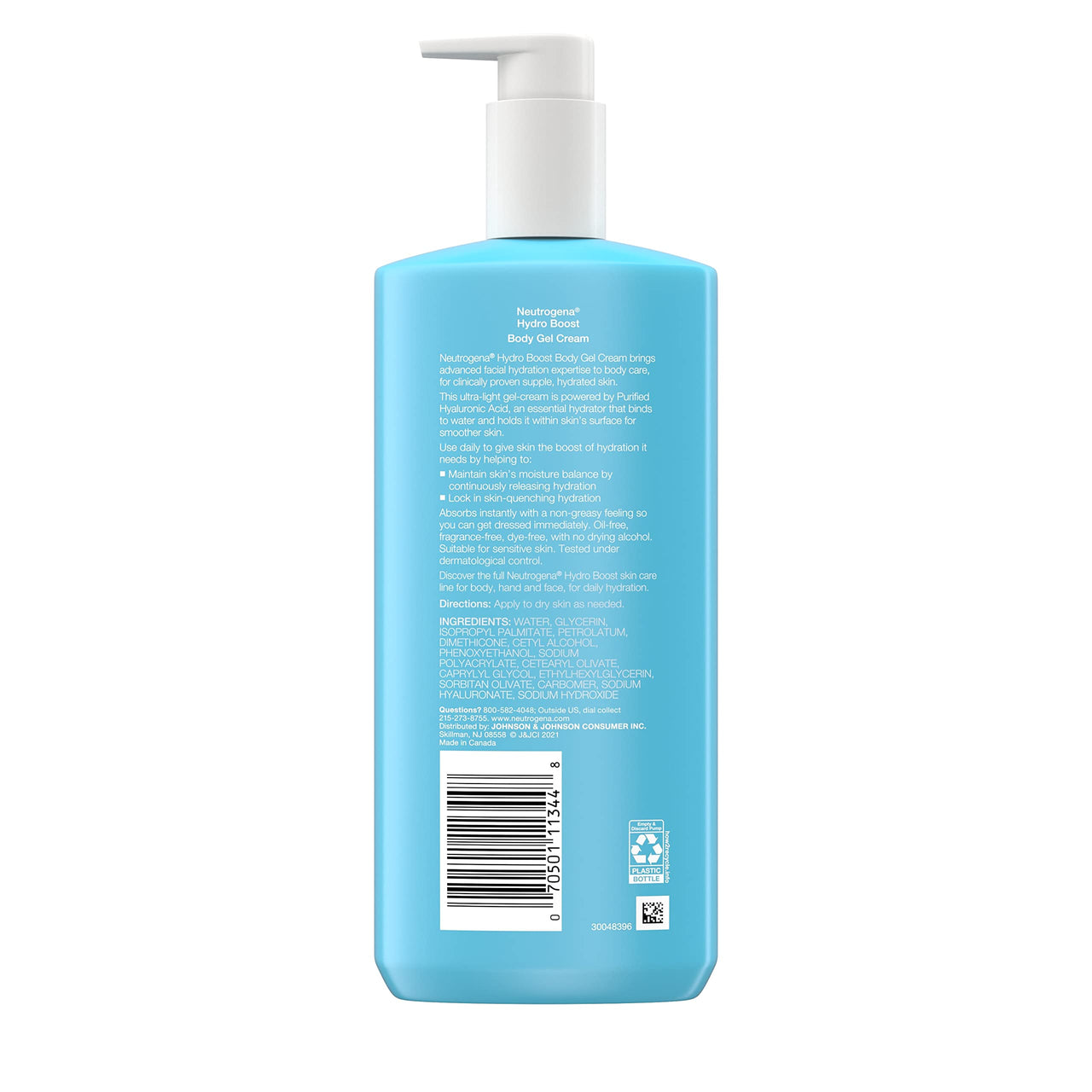 Neutrogena Hydro Boost Body Gel Cream With Hyaluronic Acid, Hydrating Body Lotion For Dry Skin, Fragrance-Free Hyaluronic Acid Moisturizer, 16 OZ